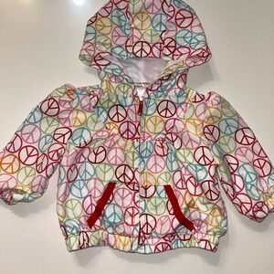 Colorful Peace Sign Hooded Jacket
